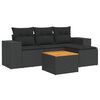 vidaXL Set Divani da Giardino 5 pz con Cuscini in Polyrattan Nero