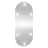 vidaXL Specchio da Parete con Luci LED 40x90 cm Vetro Ovale