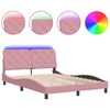 vidaXL Giroletto con LED senza Materasso Rosa 140x200 cm in Velluto