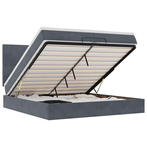 vidaXL Struttura Letto Pouf con Materassi 200x200 cm Velluto