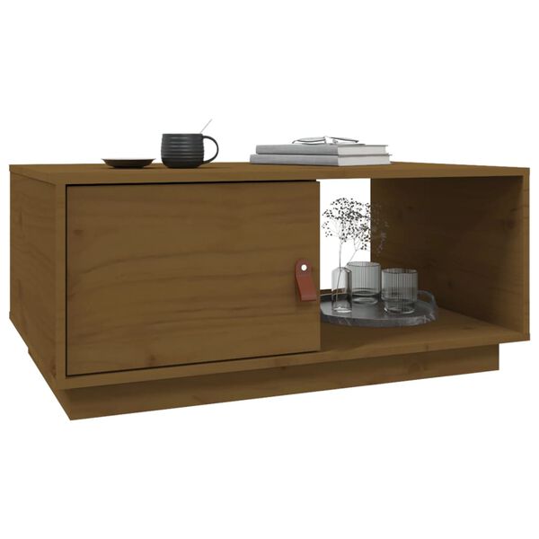 vidaXL Tavolino da Salotto ambra 80x50x35,5 cm Legno Massello di Pino