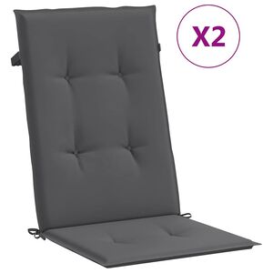 vidaXL Cuscini per Sedie 2 pz Antracite 120x50x2 cm in Tessuto