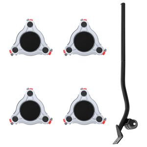 vidaXL Ruote per mobili 4 pz con sollevatore 14,5x13,5x4 cm Acciaio 400 kg