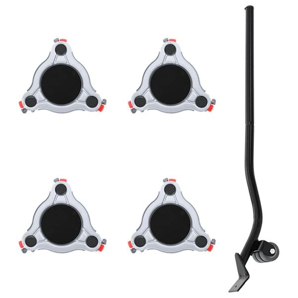 vidaXL Ruote per mobili 4 pz con sollevatore 14,5x13,5x4 cm Acciaio 400 kg