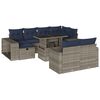 vidaXL Set Divani da Giardino 11 pz con Cuscini Grigio in Polyrattan