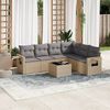 vidaXL Set Divani da Giardino 7 pz con Cuscini Beige in Polyrattan