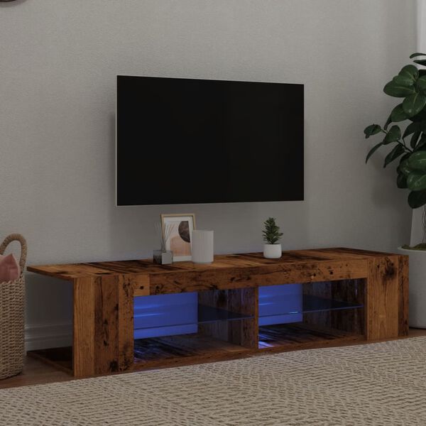 vidaXL Mobile Porta TV con LED Legno Antico 135x39x30 cm Truciolato