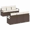vidaXL Set Divano da Giardino 7 pz 6-Numero di posti Marrone e Crema