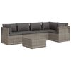 vidaXL Set Divani da Giardino 6 pz con Cuscini in Polyrattan Grigio