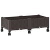 vidaXL Vaso da Giardino con Ruote Marrone 80 x 40 x 29 cm PP