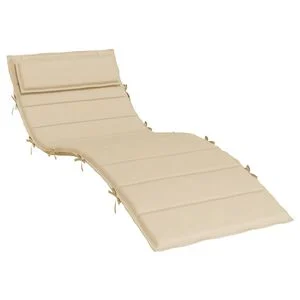 vidaXL Cuscino per Lettino Beige 180x60x4 cm in Tessuto Oxford