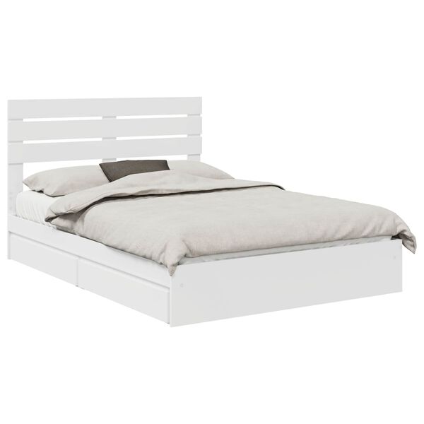 vidaXL Letto con Contenitore Bianco 150 x 200 cm Legno multistrato