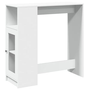 vidaXL Tavolo Bar con Rastrelliera Bianco 101x40x103,5 cm Multistrato