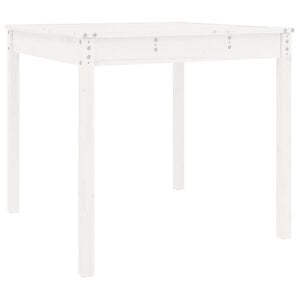vidaXL Tavolo da Giardino Bianco 82,5x82,5x76cm Legno Massello di Pino