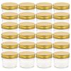 vidaXL Vaso per Marmellata in Vetro Coperchio Oro 24 pz 110 ml