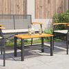vidaXL Tavolo da Giardino Nero 70x38x42cm in Polyrattan e Legno Acacia