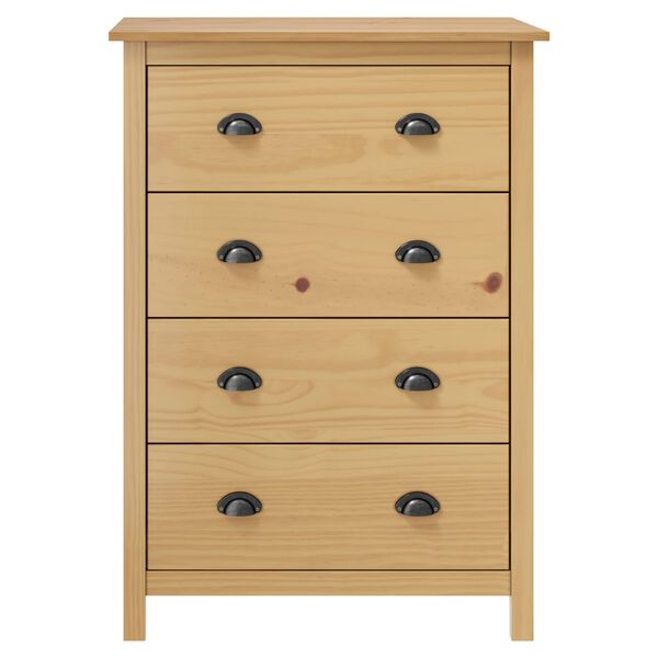 vidaXL Credenza Hill con 4 Cassetti 79x40x110 cm in Massello di Pino