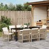 vidaXL Set da Pranzo per Giardino 9 pcs Beige polyrattan