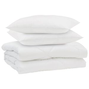 vidaXL Duvet Estivo con cuscino 3 pcs Bianco Microfibra