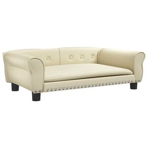 vidaXL Lettino per Cani Crema 95x55x30 cm in Similpelle