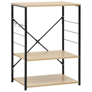 vidaXL Mobile Microonde Nero e Rovere 60x39,6x79,5cm Legno Multistrato