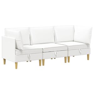 vidaXL Set di divani modulari con spazio di archiviazione 3 pcs Bianco