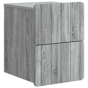 vidaXL Mobiletto da notte a muro Grigio Sonoma 33 x 34,5 x 43 cm