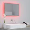 vidaXL Specchio da Bagno a LED Grigio 60x8,5x37 cm in Acrilico