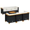 vidaXL Set Divani da Giardino con Cuscini 7pz Nero Polyrattan