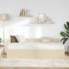 vidaXL Struttura Letto Angolare con Materasso 2 pcs Crema Tessuto
