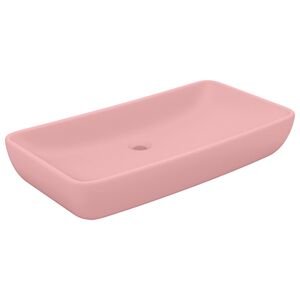 vidaXL Lavandino Lusso Rettangolare Rosa Opaco 71x38 cm in Ceramica