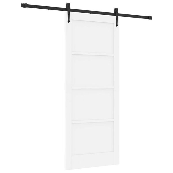 vidaXL Porta scorrevole ORKDAL Bianco e Nero 83 x 202 cm Pino massello