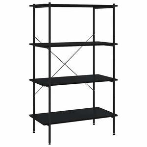 vidaXL Scaffale con 4 Mensole Nero 80x40x130 cm