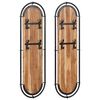 vidaXL Appendiabiti da Parete con 4 Ganci 2pz Legno Massello Acacia