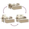 vidaXL Panca Reclinabile da Giardino con Cuscini Beige in Polyrattan