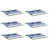 vidaXL Cuscini per Sedia 6 pz Strisce Bianche e Blu 40x40x4 cm Tessuto