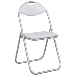 vidaXL Sedia pieghevole 8 pz Pelle Sintetica Bianco e Grigio