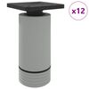vidaXL Piedini per mobili Regolabile 12 pcs Bianco 64 x 64 x 100 mm PP