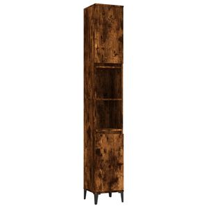 vidaXL Armadietto Bagno Rovere Fumo 30x30x190 cm in Legno Multistrato