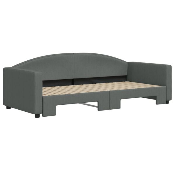 vidaXL Divano Letto con Letto Estraibile Grigio Scuro 90x200cm Tessuto