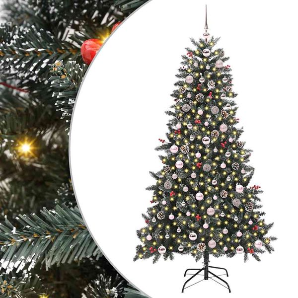 vidaXL Albero di Natale artificiale con 300 LED Verde 180 cm
