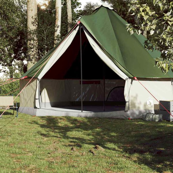 vidaXL Tenda Familiare Tipi per 10 Persone Verde Impermeabile