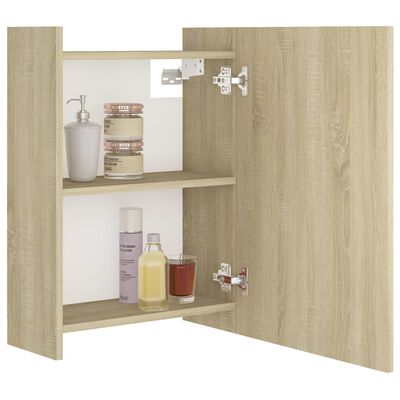 vidaXL Mobile Bagno con Specchio Rovere Sonoma 62,5x20,5x64Multistrato