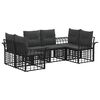 vidaXL Set di divani da esterno 6 pz Nero e Grigio scuro Poliestere
