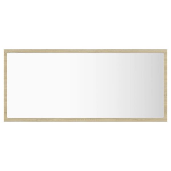 vidaXL Specchio da Bagno LED Rovere Sonoma 90x8,5x37 cm in Acrilico
