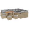 vidaXL Set Divano da Giardino con cuscino 13 pcs Beige polyrattan