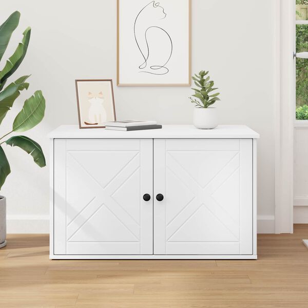 vidaXL Casa per Gatti Bianco 85 x 55 x 50,5 cm Legno multistrato