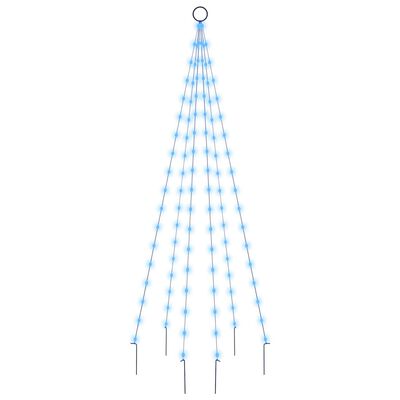 vidaXL Albero di Natale Pennone Blu 108 LED 180 cm