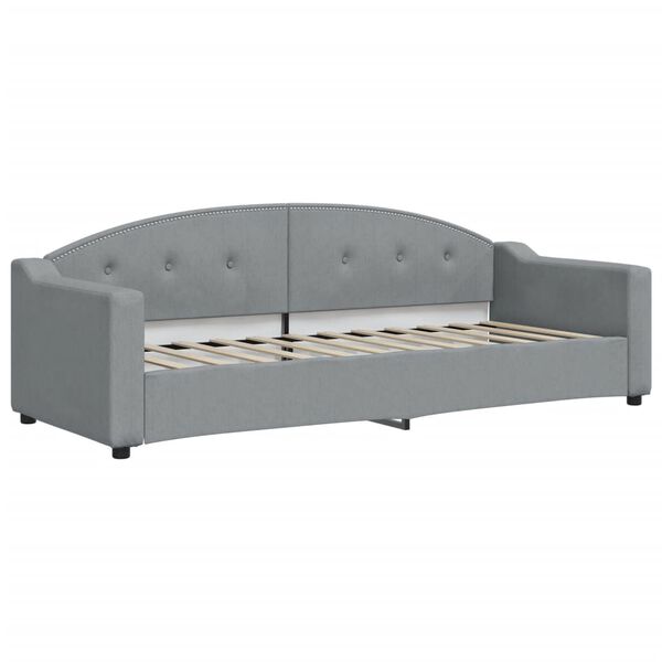 vidaXL Divano Letto Estraibile Materassi Grigio Chiaro 80x200 Tessuto