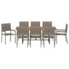 vidaXL Set da Pranzo per Giardino 9 pcs Grigio polyrattan